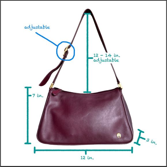 Etienne Aigner Burgundy Full-Grain Leather Shoulder Bag VTG 90s - Picture 2 of 11